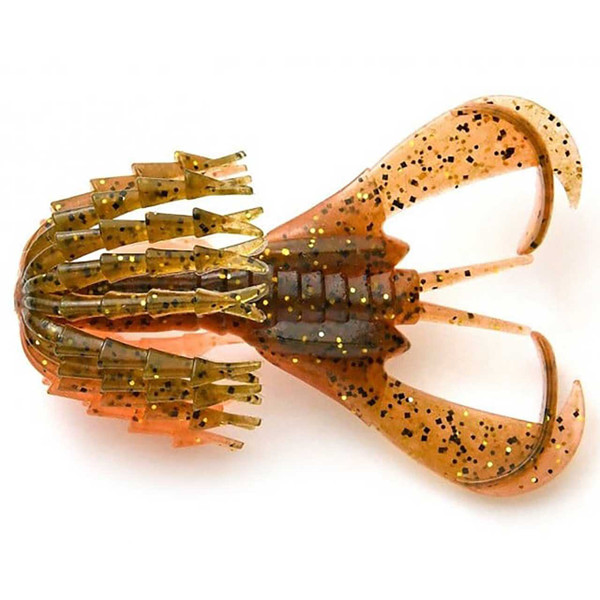 Keitech Hyper Spider color Green Pumpkin Orange Goldwith skirt folded upward 