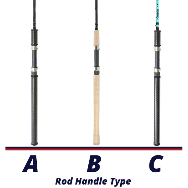 Lamiglas X-11 Salmon & Steelhead Spinning Rod handle comparison chart