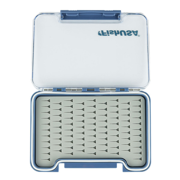 FishUSA Flagship Premium Jig & Fly Box size Medium showing waterproof silicone gasket