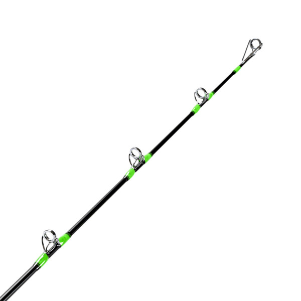 Okuma Cat Slayer Casting Rod model CSRB-C-761XH showing black with green accent color and rod guides and tip