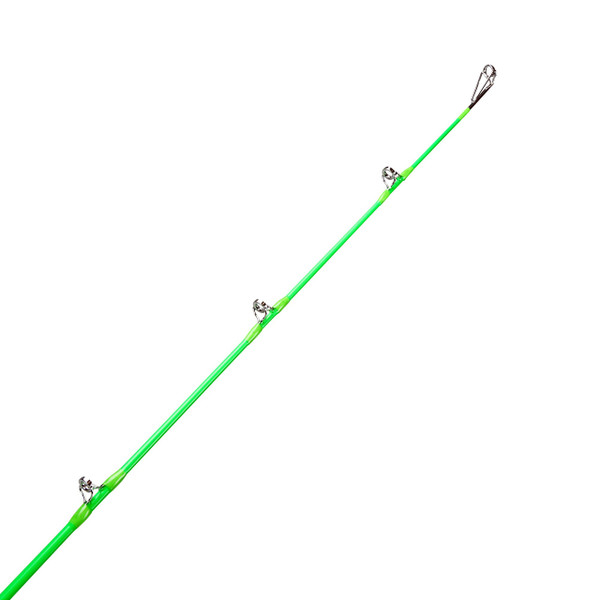 Okuma Cat Slayer Casting Rod model CSR-C-762M with handle type A showing green on green color and rod guides and tip