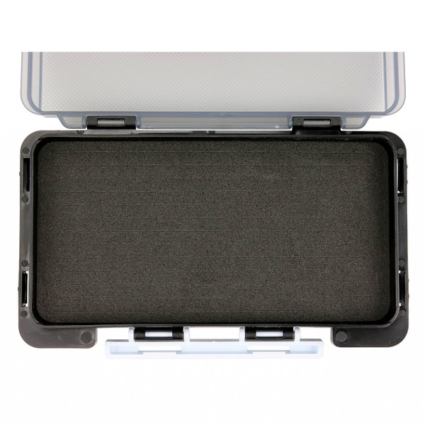 ATX Lure Company Foam Slit Jig Box color Black top down showing foam slits