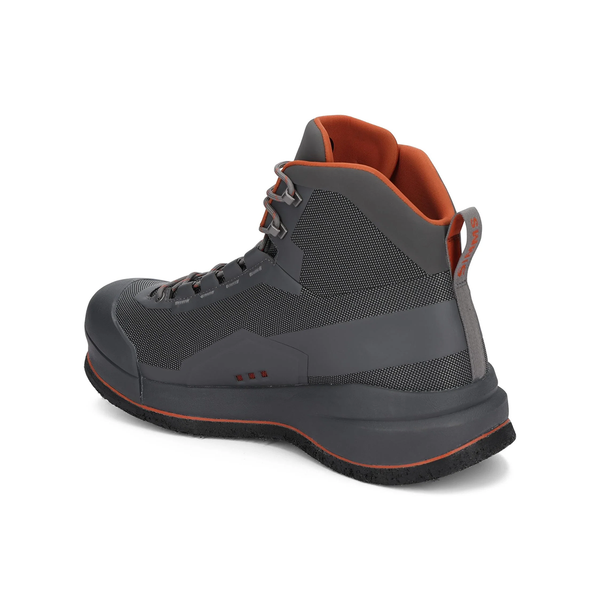 Simms Men's Flyweight Wading Boot with felt sole 1/4 turn left side view from heel