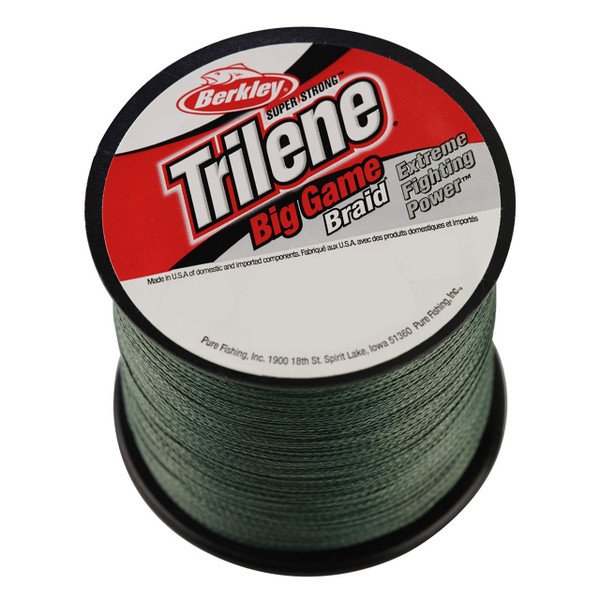 Berkley Trilene Big Game Braid color Lo-Vis Green top of spool