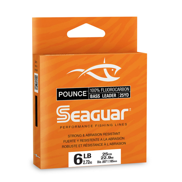 Seaguar Pounce Bass Fluorocarbon Leader Material 6 pound test box