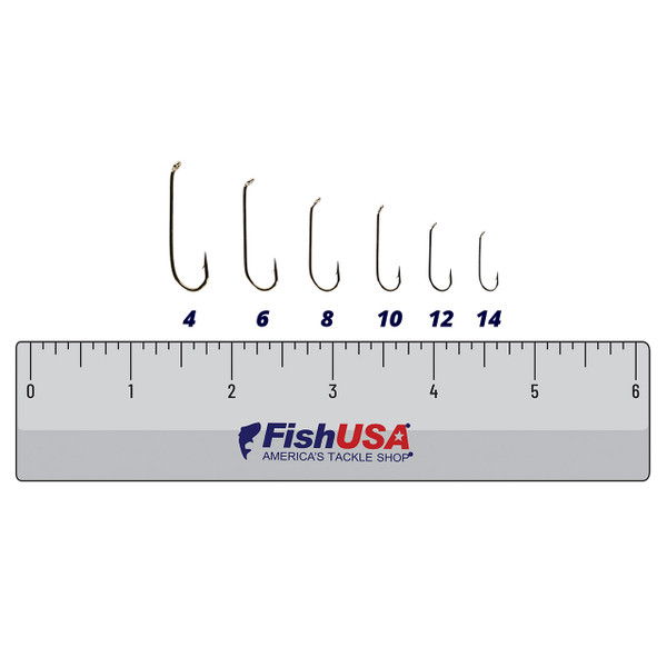 FishUSA Dai-Riki 710 Streamer Hook sizes 4 6 8 10 12 14 with ruler