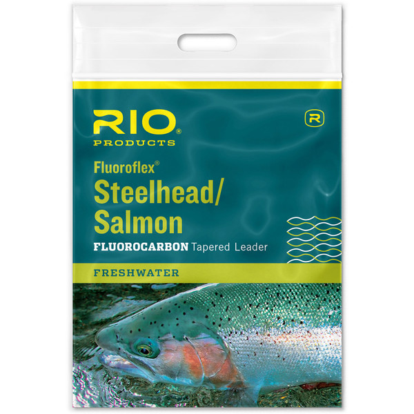 RIO Fluoroflex Steelhead/Salmon Fluorocarbon Tapered Leader in packaging