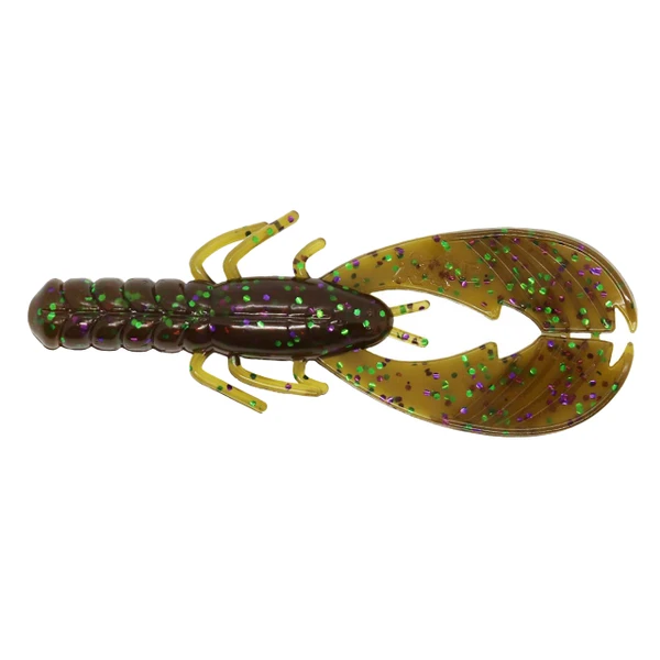 X Zone Lures Pro Series Muscle Back Craw color Green Pumpkin Purple Green
