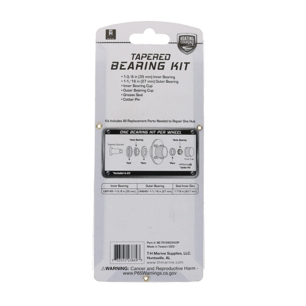 Boating Essentials Wheel Bearing Kit package back