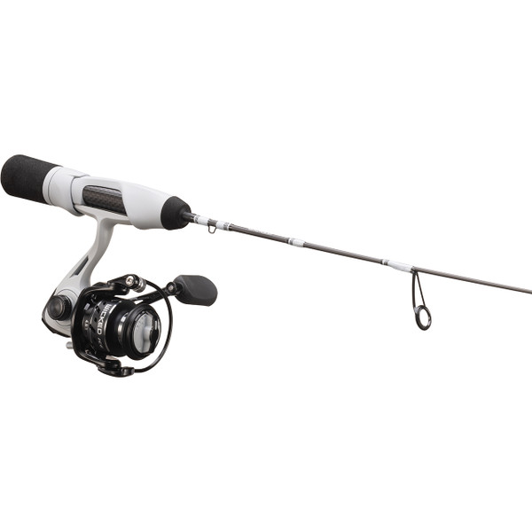 13 Fishing Wicked Ice Fishing Combo close up of handle and reel