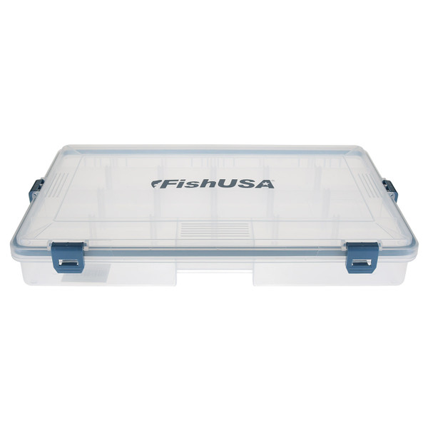 FishUSA Flagship Large Waterproof Tackle Box closed front