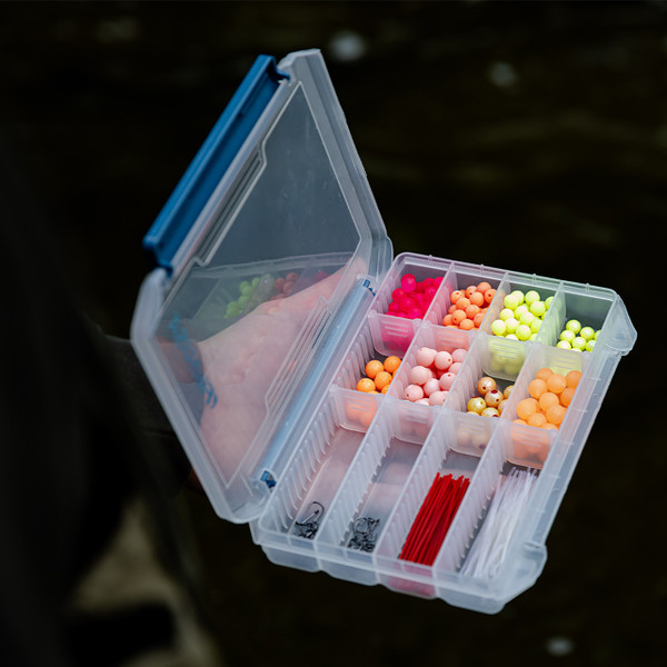 FishUSA Flagship Bead & Terminal Tackle Box in use open (beads not included)