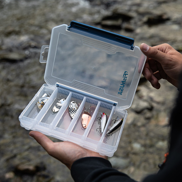 FishUSA Flagship Multi Purpose Lure Box open in use (baits not included)