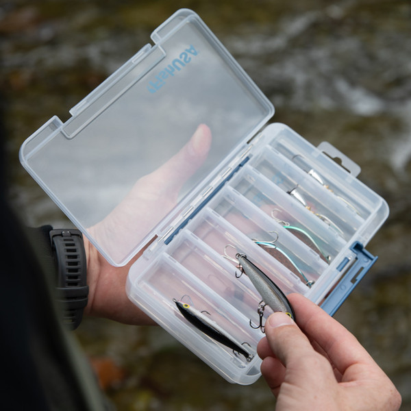 FishUSA Flagship Mini Stickbait & Crankbait Box open in use (baits not included)