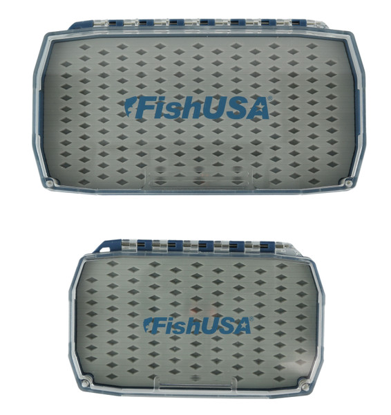 FishUSA Flagship Magnetic Fly Boxes closed showing large and medium