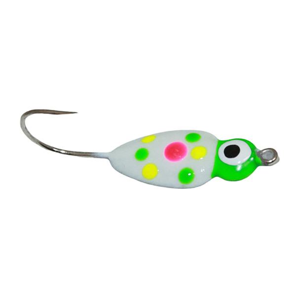 Custom Jigs & Spins Puki Ice Jig color Lime Wonder Glow