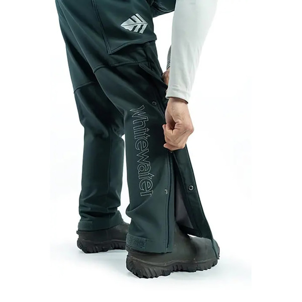 Whitewater Tamer Fishing Bib covered leg zippers allow easy on/off over boots