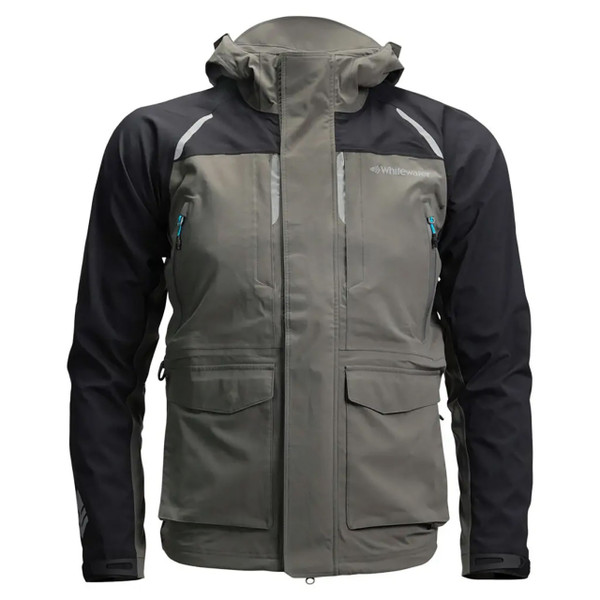 Whitewater Riparian Jacket color Graphite front collar and front zippers and pockets 