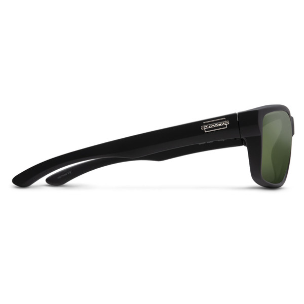 Suncloud Eyewear Mayor Polarized Sunglasses Matte Black - Polarized Gray Greenside view