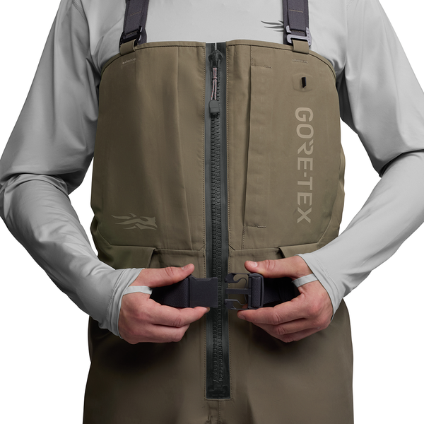 Sitka Gear Crosscurrent Zip GTX Stockingfoot Chest Wader close up of belt