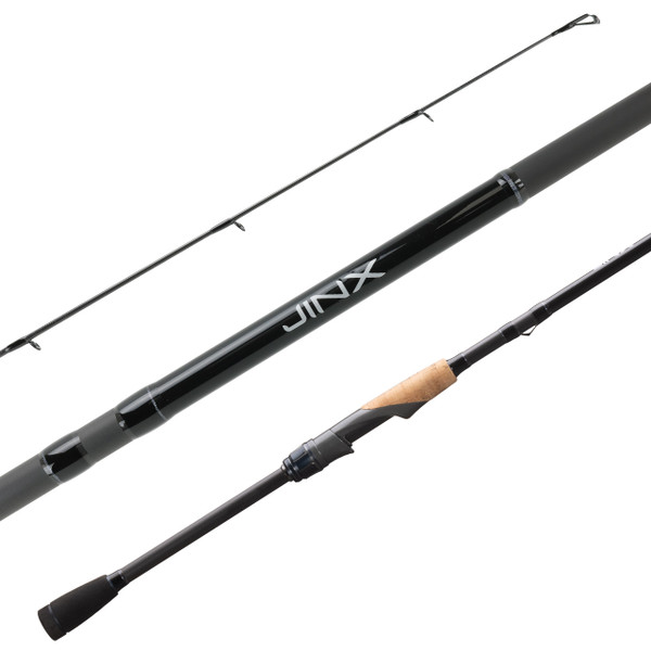 13 Fishing Jinx Spinning Rod tri pic showing the guides, blank and Handle Type D