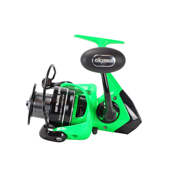 Okuma Cat Slayer Custom Spinning Reel model CSC-6000NG handle view