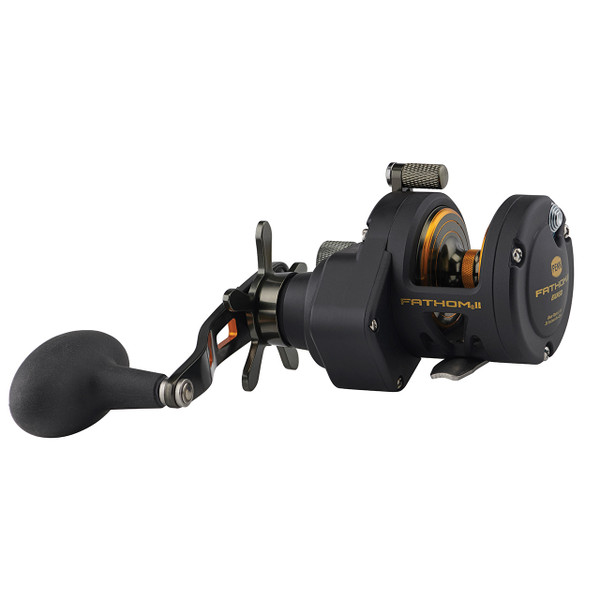 Penn Fathom II Star Drag Conventional Reel model FTHII8XNSD opposite side of handle