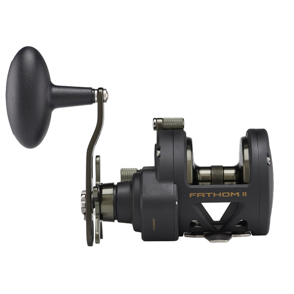 Penn Fathom II Star Drag Conventional Reel model FTHII25NSDP front view of reel