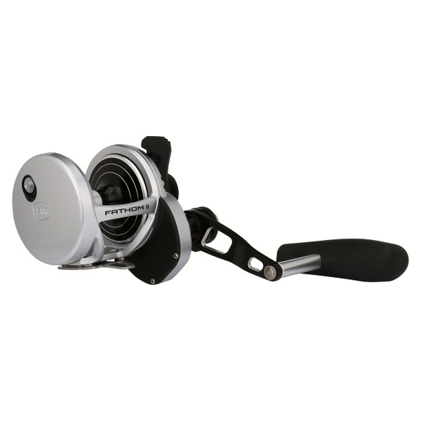 Penn Fathom II Lever Drag 2-Speed Conventional Reel model FTHII30LD2LH opposite side of left handed reel