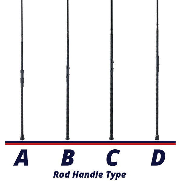 Penn Squadron IV Surf Spinning Rod handle comparison chart