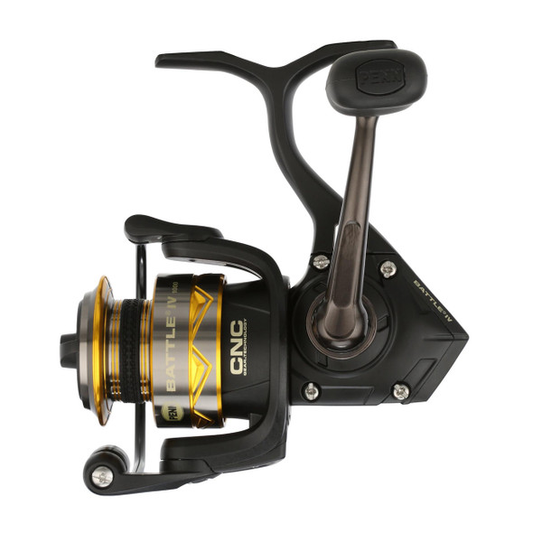 Penn Battle IV Spinning Reel model BTLIV1000 handle side