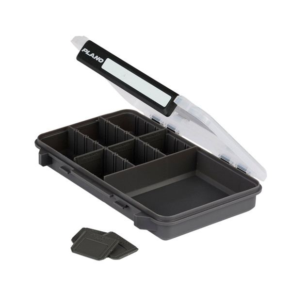 Plano StowAway 50/50 Split Tackle Box model 3600 image opened at an angle with included dividers