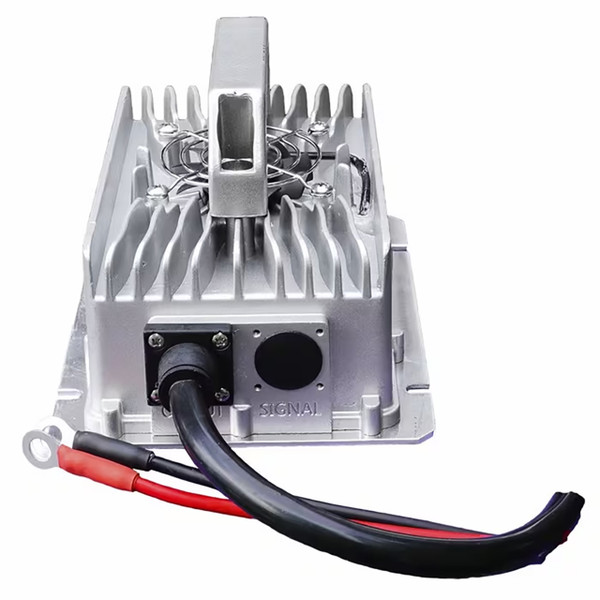 Millertech 36V 15A On-Board Lithium Battery Charger top side and wires 