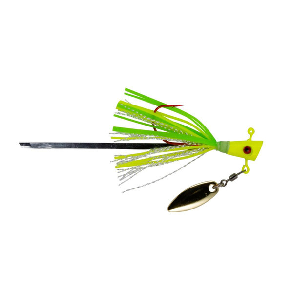 Leland's Lures Crappie Magnet Fin Spin Pro Jig color Wizard's Chartreuse