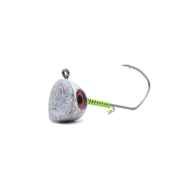 Epic Baits Matt Becker Scan Head Jig - 2/0 Hook side view of color Silver Flake