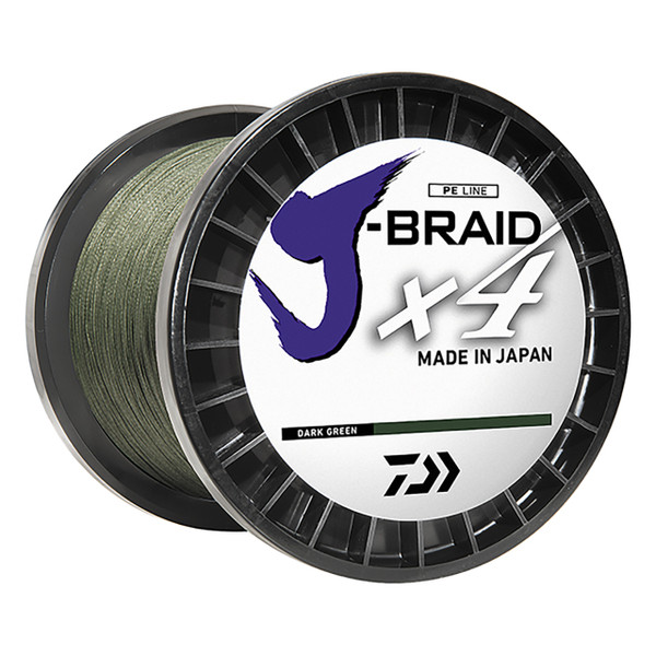 Daiwa J-Braid X4 Braided Fishing Line color Dark Green larger spool 3000 yds 