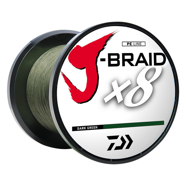 Daiwa J-Braid X8 Braided Fishing Line color Dark Green 3000 yds spool 