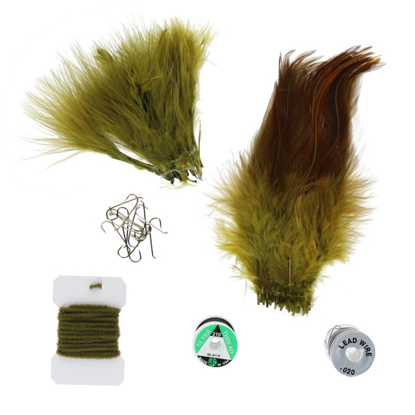 Wapsi Wooly Bugger Fly Tying Kit contents