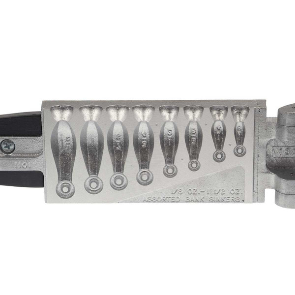 Do-It Bank Sinker Mold for sizes 1/8, 1/4, 3/8, 1/2, 3/4, 7/8, 1, & 1 1/2 oz.
