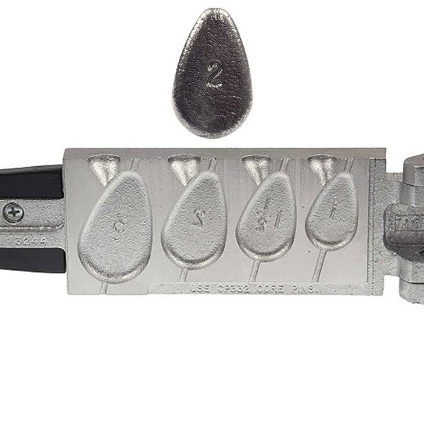 Do-It No Roll Sinker Mold for sizes 1, 1 1/2, 2, & 3 oz. sinker is for display purposes only