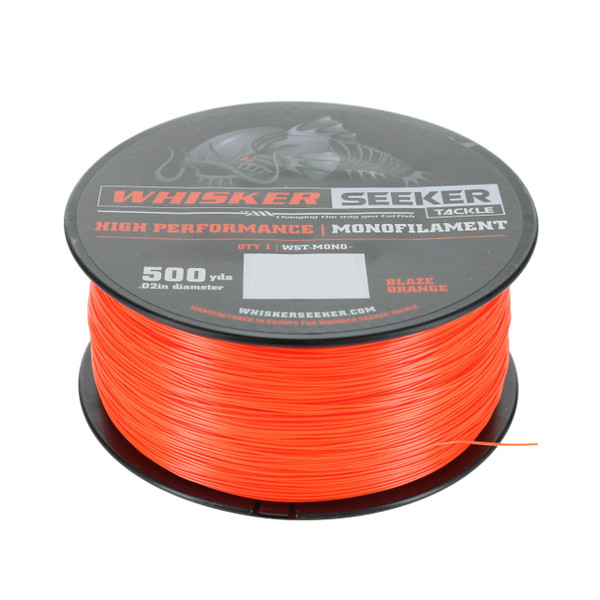 Whisker Seeker High-Viz Monofilament Line color Blaze Orange Spool
