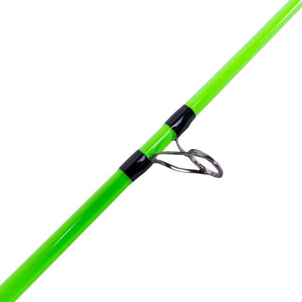 Whisker Seeker GFX V2 Spinning Rod color Toxic Green close up of guide