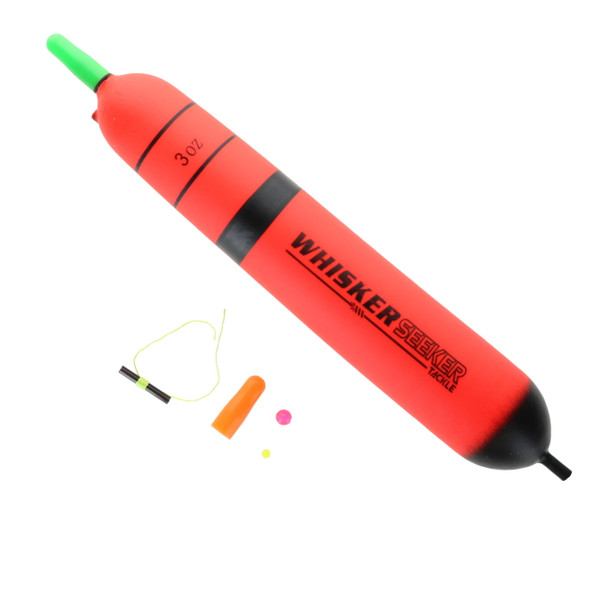 Whisker Seeker Unweighted LED EVA Float color Orange-Black with included slip knot stop, beads and color tip