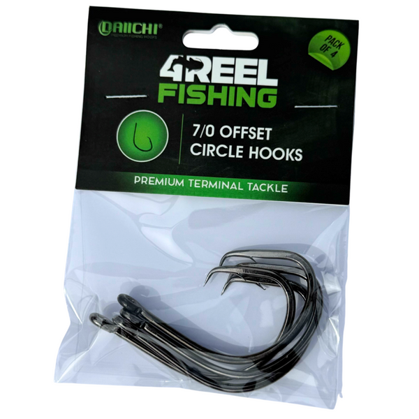 4REEL Offset Circle Hooks size 7/0 in package