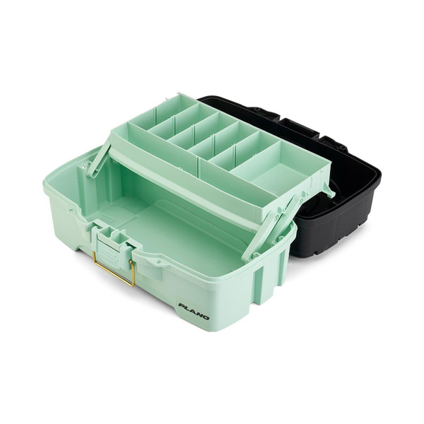 Plano Catch All One-Tray Tackle Box Kit showing top compartment