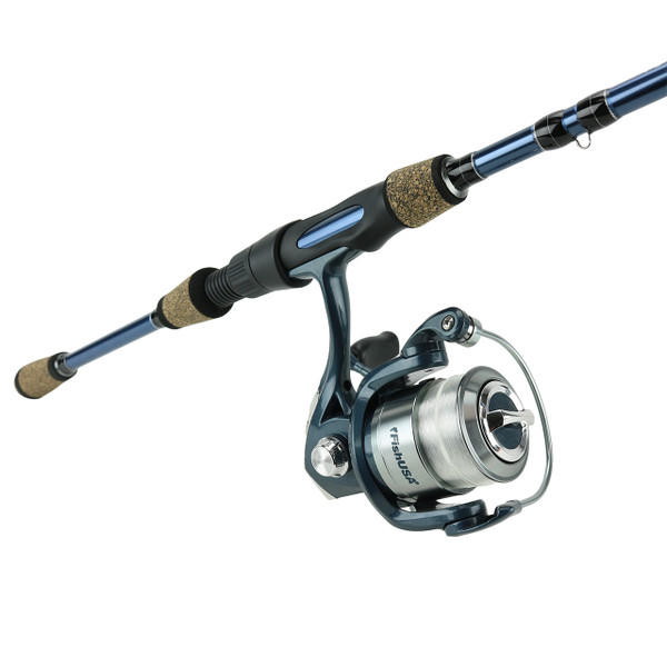 FishUSA Flagship Spooled Rod & Reel Combo at an angle to show the reel
