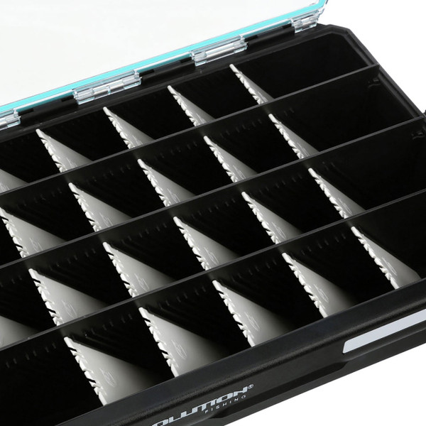 Evolution Outdoors BallistiX Hangr 3.7D Tackle Tray close up of dividers