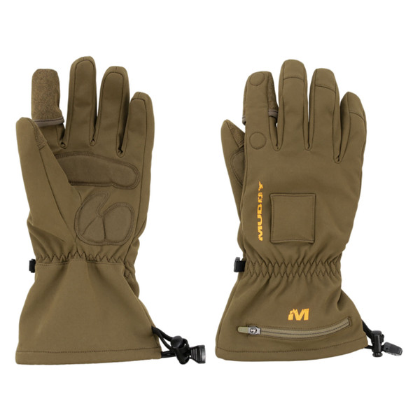 Muddy Nucleus Heated Softshell Gloves front and back view
