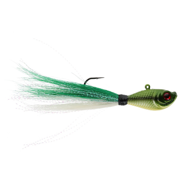 Head Hunter Bucktail Jig color Lime-White