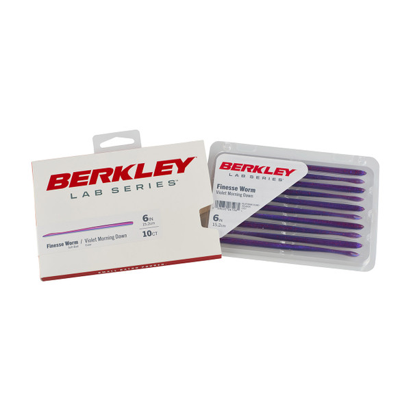 Berkley Lab Series Finesse Worm color Violet Morning Dawn in the package